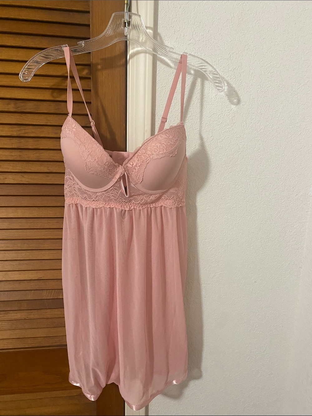 Jessica Simpson Dusty Rose Lace-Trim Babydoll Chemise